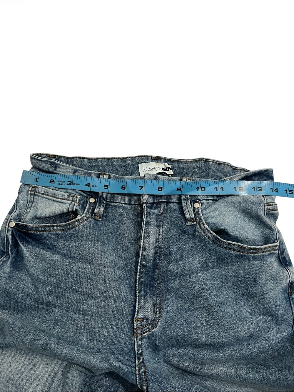 Fashion Nova Women's Wide Leg Jeans - Medium Blue Wash Size 9 Inseam 31 - Picture 5 of 7